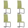 vidaXL Cantilever Dining Chairs 4 pcs Green Fabric vidaXL Cantilever Dining Chairs 4 pcs Green Fabric
