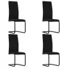 vidaXL Cantilever Dining Chairs 4 pcs Black Fabric