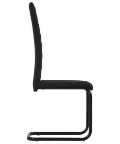 vidaXL Dining Chairs 4 pcs Black Fabric