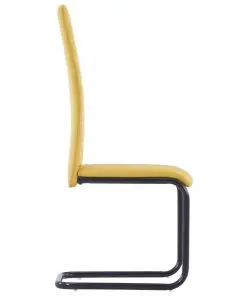 vidaXL Dining Chairs 2 pcs Yellow Fabric
