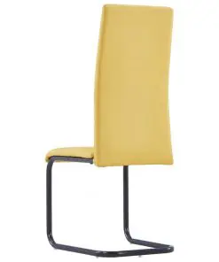 vidaXL Dining Chairs 2 pcs Yellow Fabric