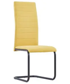vidaXL Dining Chairs 4 pcs Yellow Fabric
