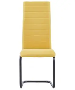 vidaXL Dining Chairs 4 pcs Yellow Fabric