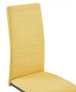 vidaXL Dining Chairs 4 pcs Yellow Fabric