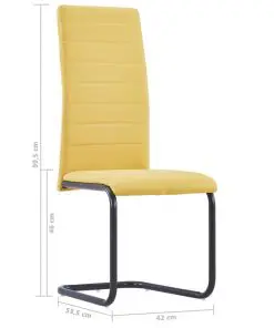 vidaXL Dining Chairs 4 pcs Yellow Fabric