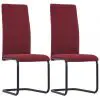 vidaXL Cantilever Dining Chairs 2 pcs Wine Fabric
