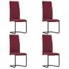 vidaXL Cantilever Dining Chairs 4 pcs Wine Fabric