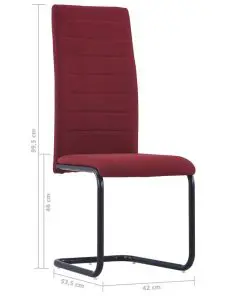 vidaXL Dining Chairs 4 pcs Wine Fabric