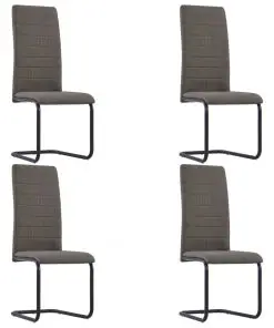 vidaXL Cantilever Dining Chairs 4 pcs Taupe Fabric