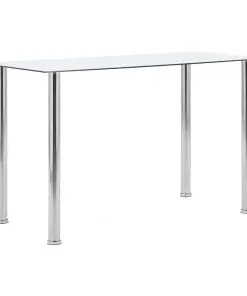 vidaXL Dining Table Transparent 120x60x75 cm Tempered Glass
