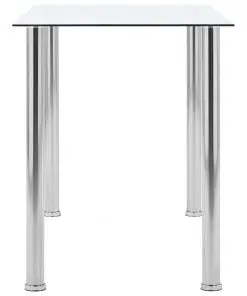 vidaXL Dining Table Transparent 120x60x75 cm Tempered Glass