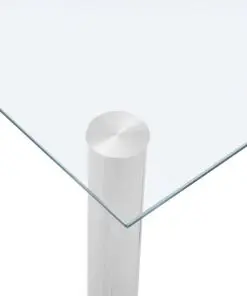 vidaXL Dining Table Transparent 120x60x75 cm Tempered Glass