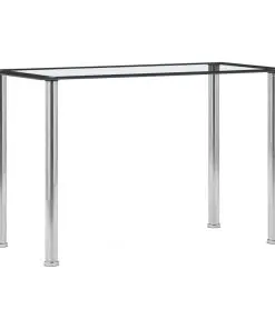 vidaXL Dining Table Black and Transparent 120x60x75 cm Tempered Glass