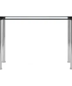 vidaXL Dining Table Black and Transparent 120x60x75 cm Tempered Glass