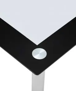 vidaXL Dining Table Black and Transparent 120x60x75 cm Tempered Glass