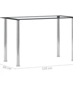 vidaXL Dining Table Black and Transparent 120x60x75 cm Tempered Glass