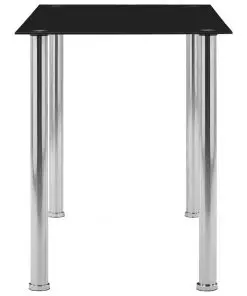 vidaXL Dining Table Black 120x60x75 cm Tempered Glass