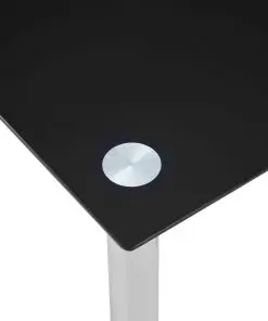 vidaXL Dining Table Black 120x60x75 cm Tempered Glass