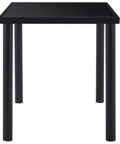 vidaXL Dining Table Black 140x70x75 cm Tempered Glass