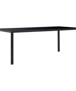 vidaXL Dining Table Black 200x100x75 cm Tempered Glass