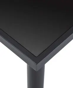 vidaXL Dining Table Black 200x100x75 cm Tempered Glass
