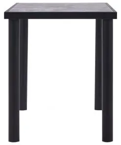 vidaXL Dining Table Black and Concrete Grey 120x60x75 cm MDF