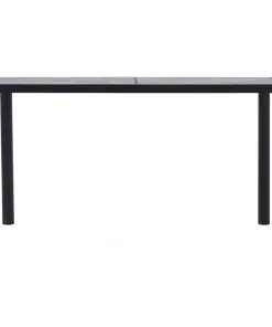 vidaXL Dining Table Black and Concrete Grey 140x70x75 cm MDF