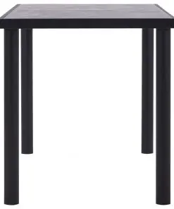 vidaXL Dining Table Black and Concrete Grey 140x70x75 cm MDF