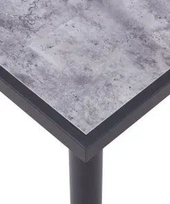 vidaXL Dining Table Black and Concrete Grey 140x70x75 cm MDF