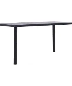 vidaXL Dining Table Black and Concrete Grey 160x80x75 cm MDF