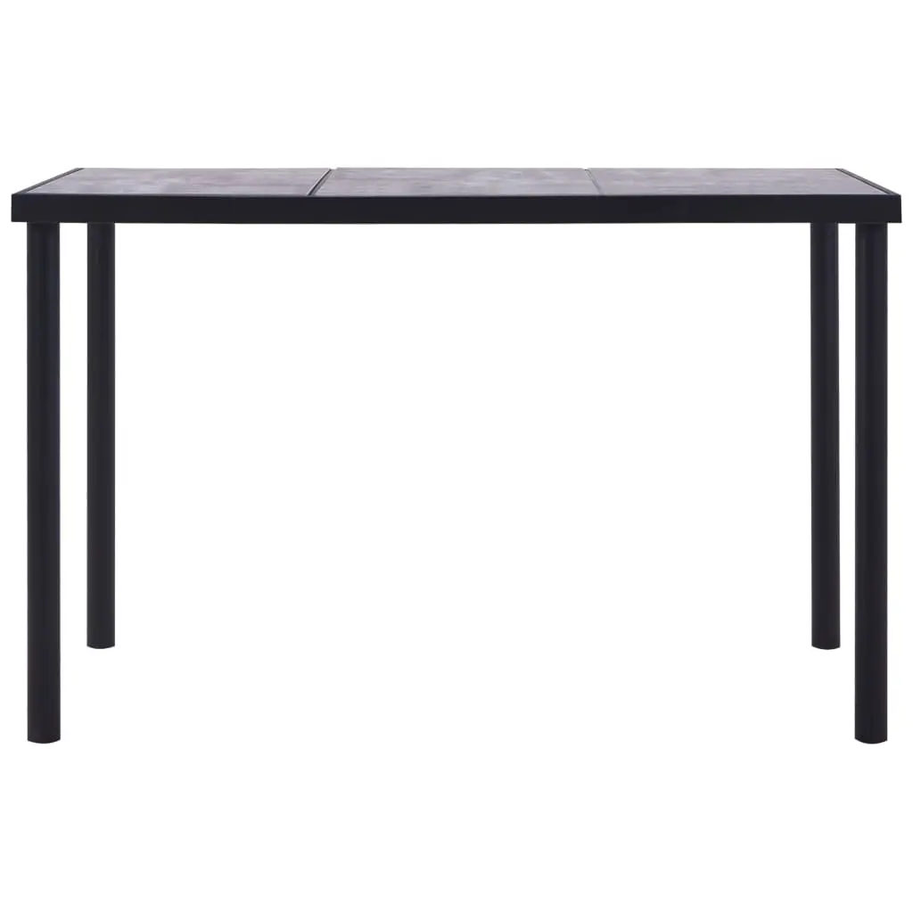 vidaXL Dining Table Black and Concrete Grey 160x80x75 cm MDF