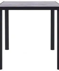vidaXL Dining Table Black and Concrete Grey 160x80x75 cm MDF