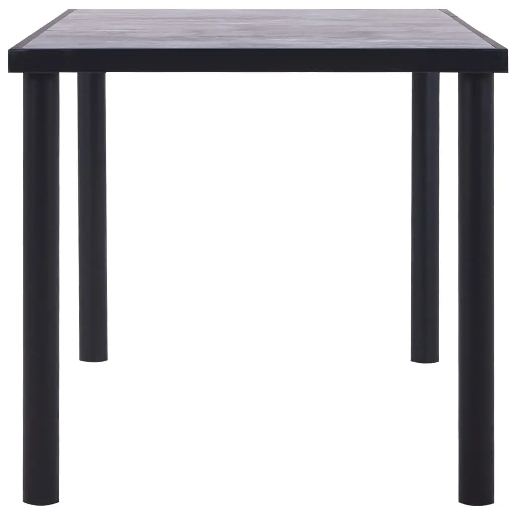 vidaXL Dining Table Black and Concrete Grey 160x80x75 cm MDF
