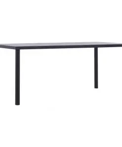 vidaXL Dining Table Black and Concrete Grey 180x90x75 cm MDF