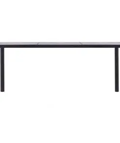 vidaXL Dining Table Black and Concrete Grey 180x90x75 cm MDF