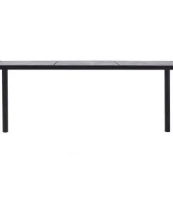 vidaXL Dining Table Black and Concrete Grey 200x100x75 cm MDF