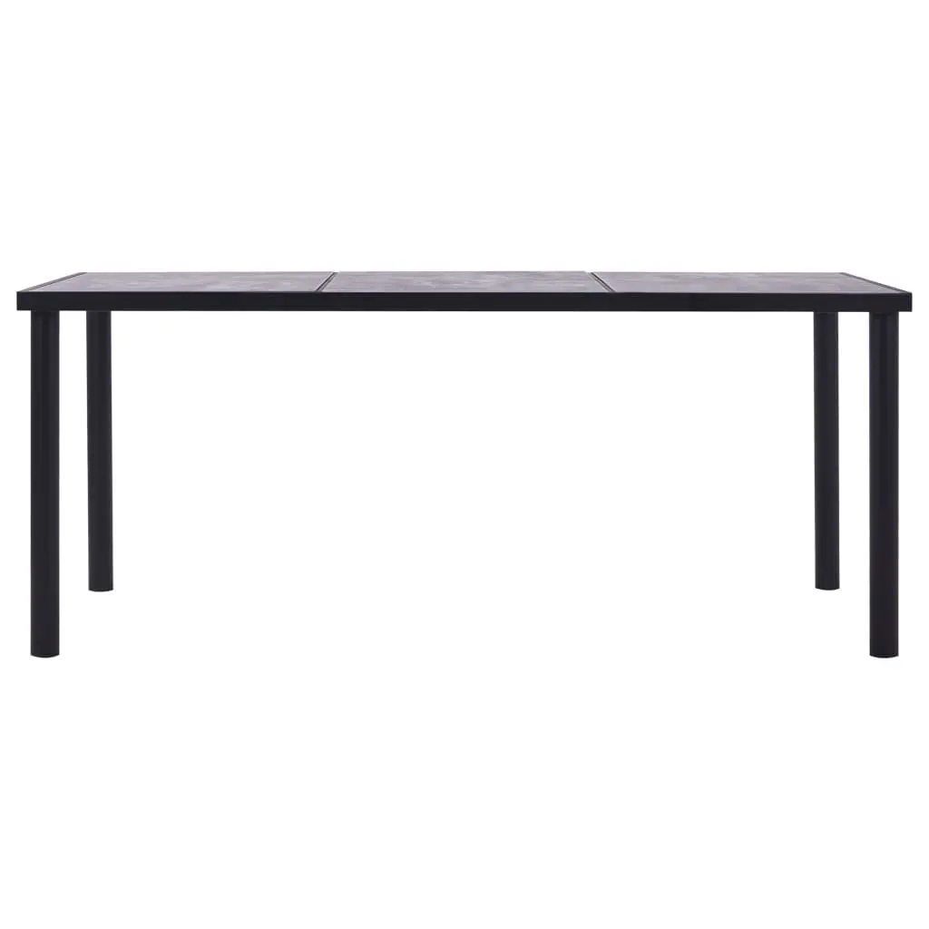 vidaXL Dining Table Black and Concrete Grey 200x100x75 cm MDF