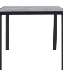 vidaXL Dining Table Black and Concrete Grey 200x100x75 cm MDF
