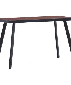 vidaXL Dining Table Dark Wood and Black 120x60x75 cm MDF