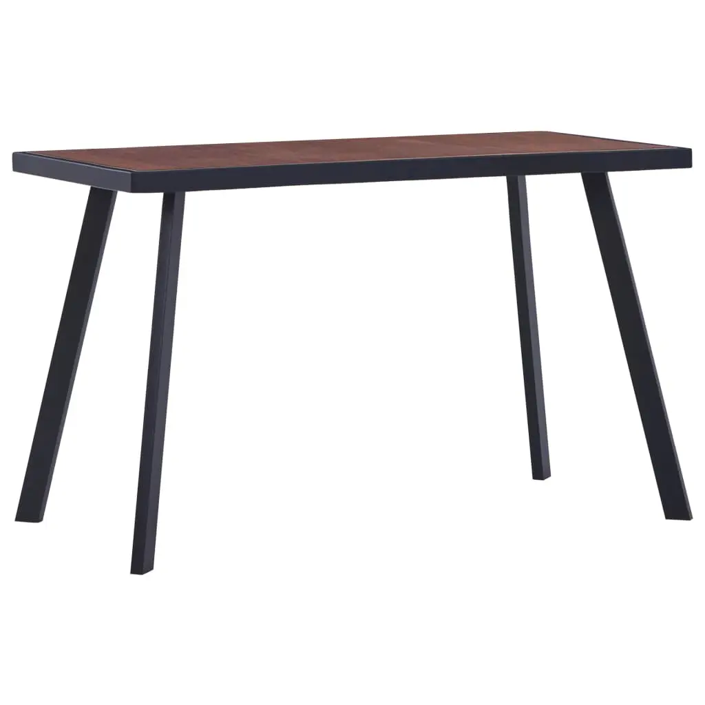 vidaXL Dining Table Dark Wood and Black 120x60x75 cm MDF