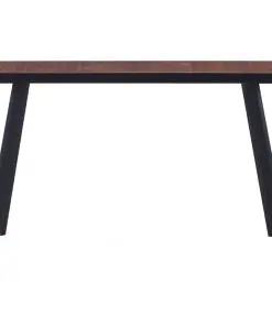 vidaXL Dining Table Dark Wood and Black 120x60x75 cm MDF