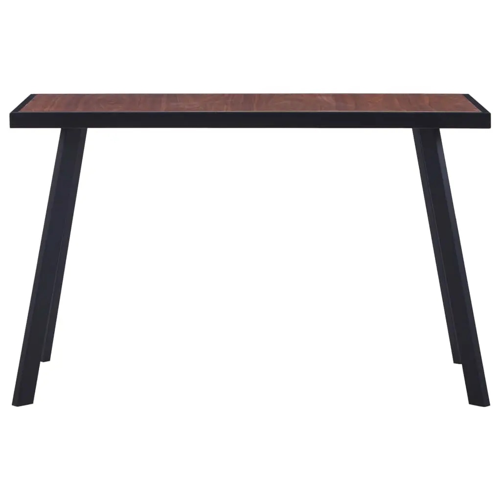 vidaXL Dining Table Dark Wood and Black 120x60x75 cm MDF
