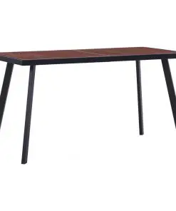 vidaXL Dining Table Dark Wood and Black 140x70x75 cm MDF