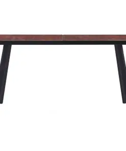vidaXL Dining Table Dark Wood and Black 140x70x75 cm MDF