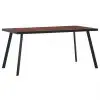 vidaXL Dining Table Dark Wood and Black 160x80x75 cm MDF