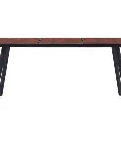 vidaXL Dining Table Dark Wood and Black 160x80x75 cm MDF
