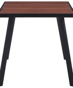 vidaXL Dining Table Dark Wood and Black 160x80x75 cm MDF