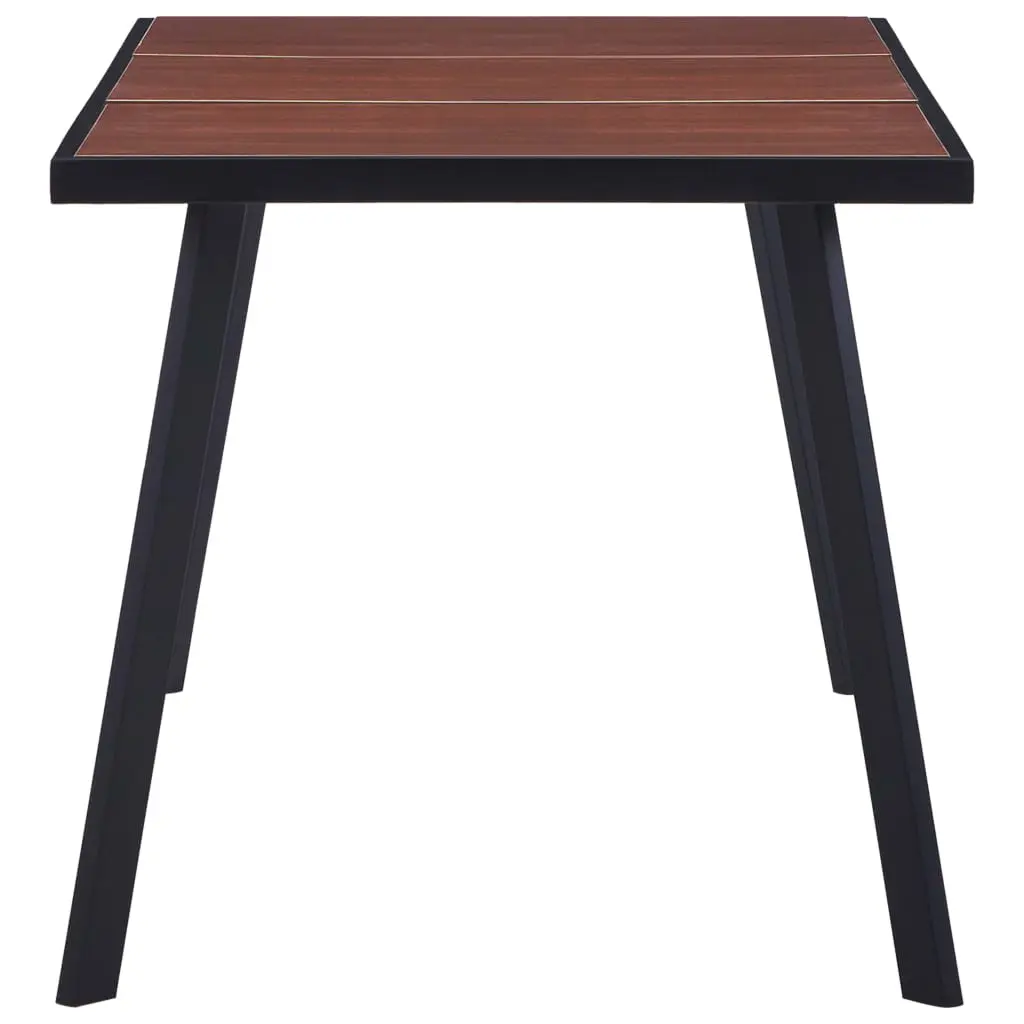 vidaXL Dining Table Dark Wood and Black 160x80x75 cm MDF