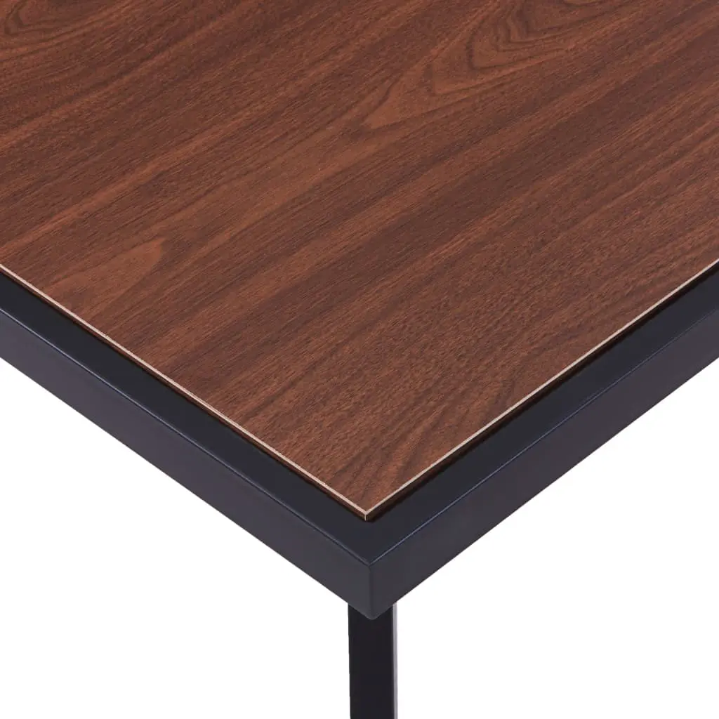 vidaXL Dining Table Dark Wood and Black 160x80x75 cm MDF