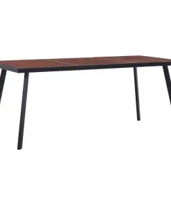 vidaXL Dining Table Dark Wood and Black 180x90x75 cm MDF